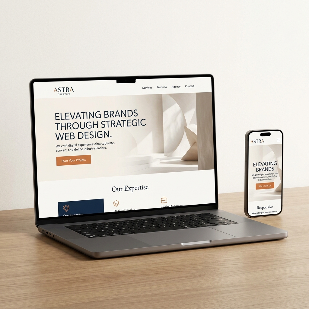 Diseño web profesional en laptop y móvil